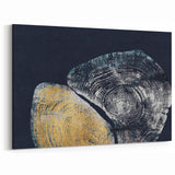 Dual Tone Abstract Rings with Gold Highlights - Modern Canvas Art