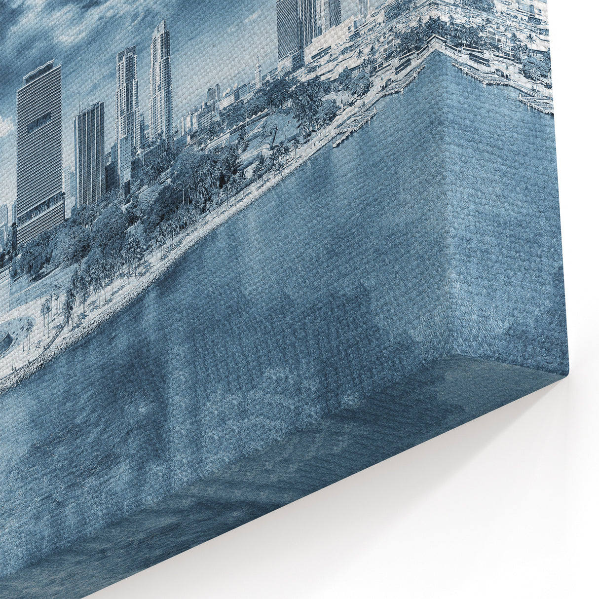 Miami Skyline Wall Art: Elegant Downtown Miami Panorama Art on Canvas