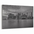 Miami Skyline Photography: Serene Dusk Cityscape in Black & White