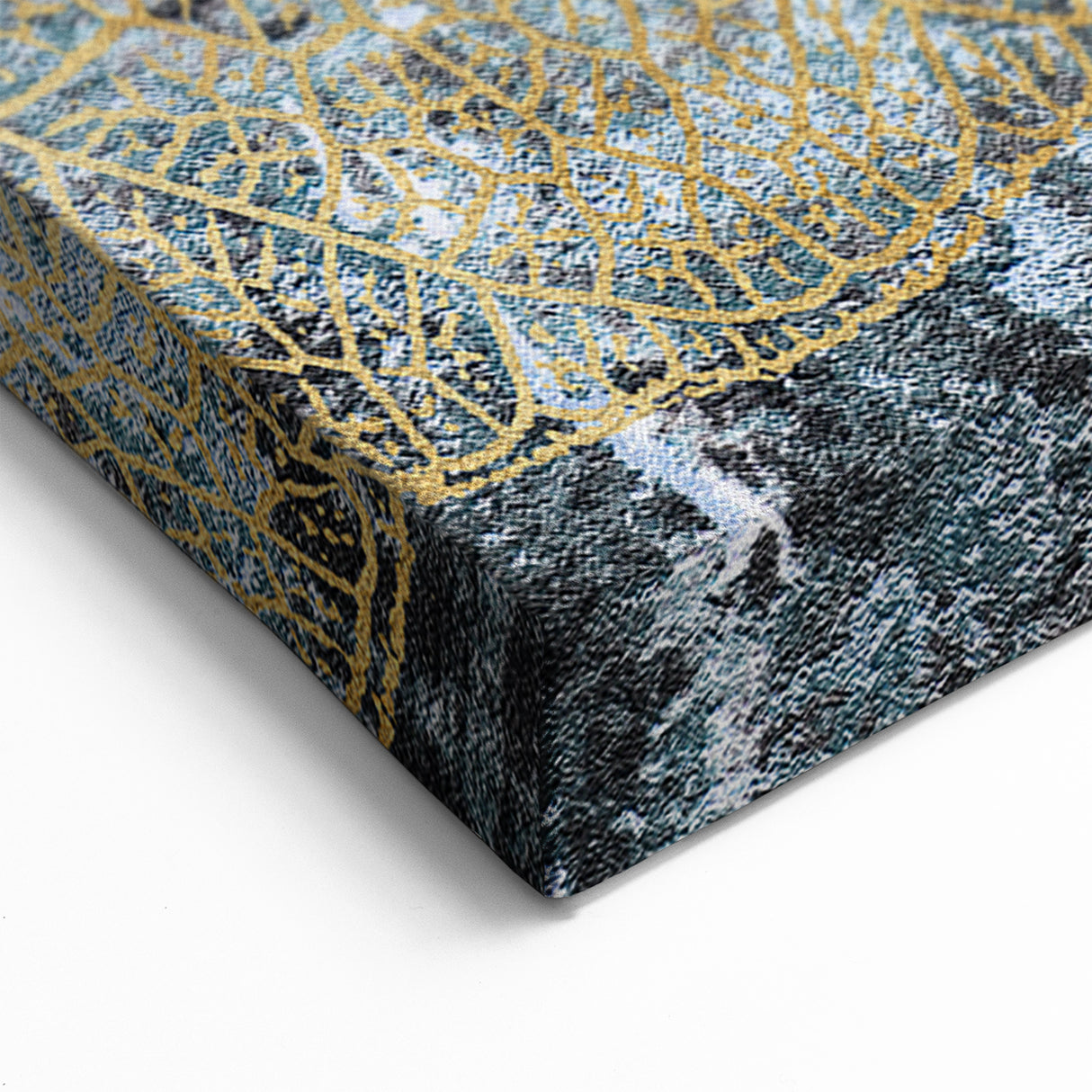 Golden Leaf Abstract with Textured Background - Modern Wall Art