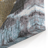 Golden Leaf Abstract with Textured Background - Modern Wall Art