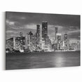Miami Skyline Photography: Monochrome Downtown Miami Cityscape Art