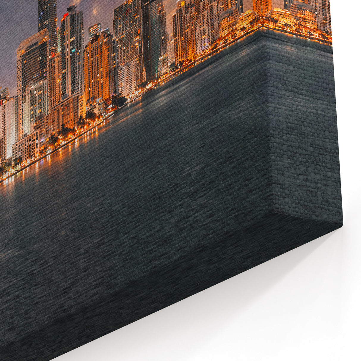 Miami Night Skyline Art: Captivating Downtown Miami Cityscape on Canvas
