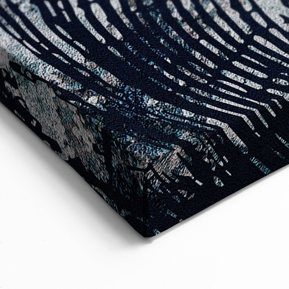 Abstract Circles with Gold Accents on Navy - Modern Canvas Art