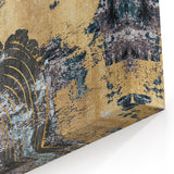 Textured Abstract Art with Gold and Blue Tones - Modern Canvas