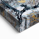 Textured Abstract Art with Gold and Blue Tones - Modern Canvas
