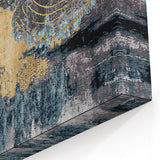 Abstract Textured Canvas with Gold and Blue Hues - Modern Art