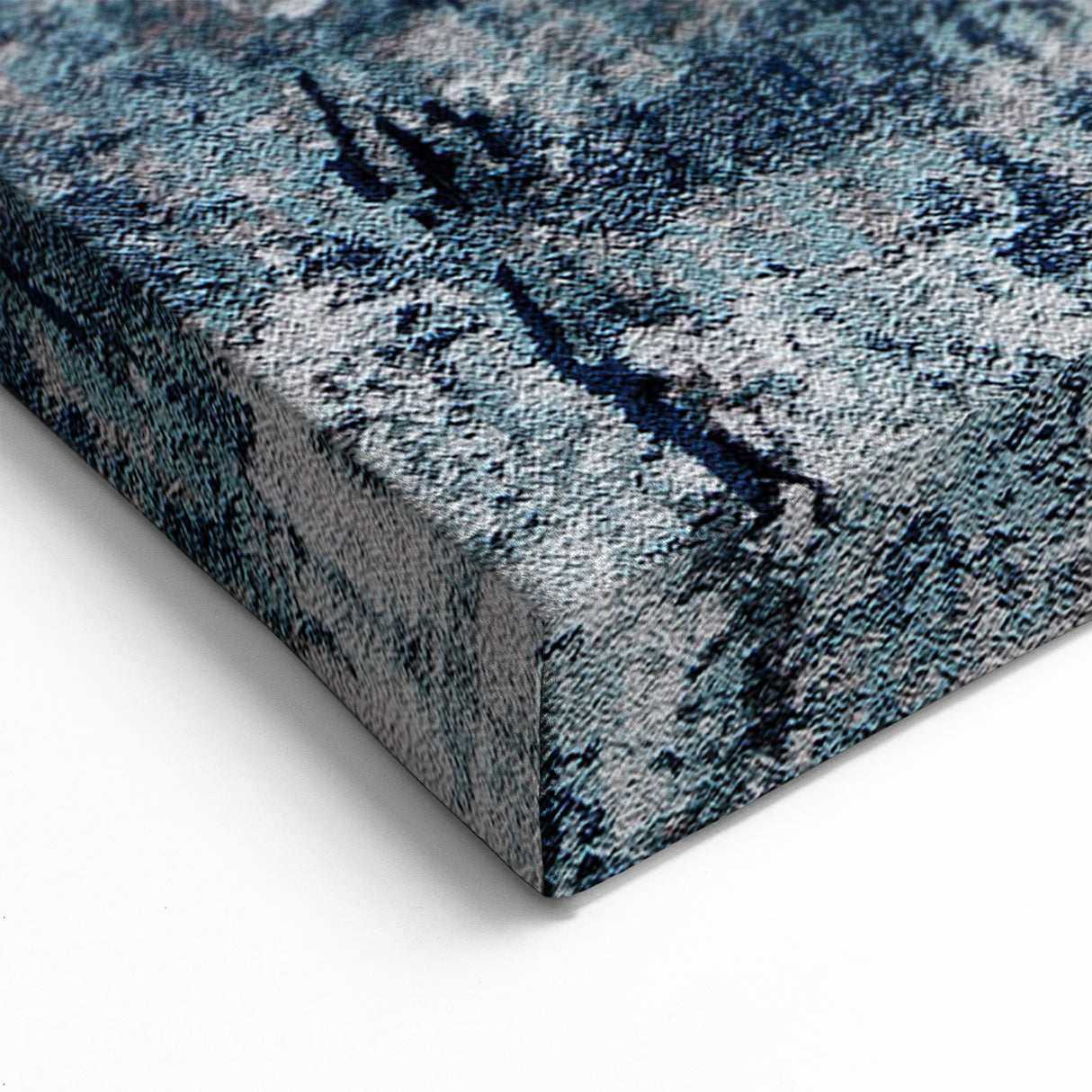 Abstract Textured Canvas with Gold and Blue Hues - Modern Art