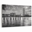 Minneapolis Night Skyline - Black and White Cityscape Art Prints for Decor