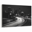 Minneapolis Night Skyline Photography - Black and White Cityscape Wall Art