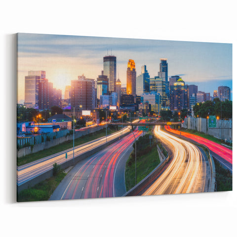 Minneapolis Night Skyline Art - Dynamic Cityscape Prints for Urban Decor