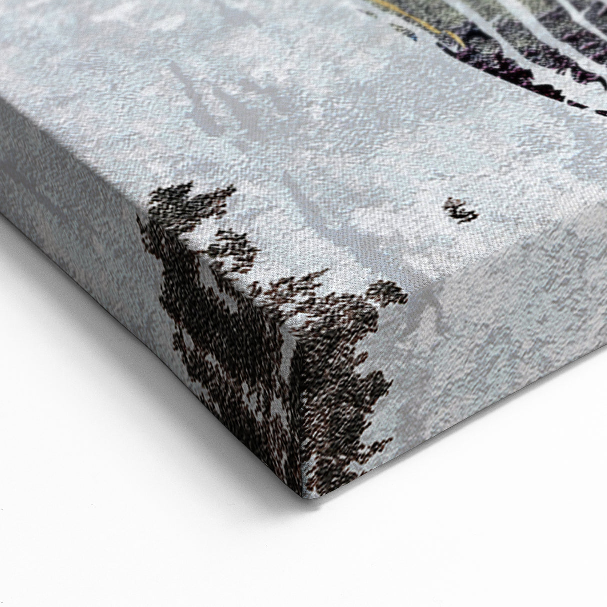 Abstract Blue and Gold Rings on Textured Gray Canvas - Modern Art