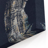 Golden and Navy Abstract Rings - Modern Minimalist Canvas Art