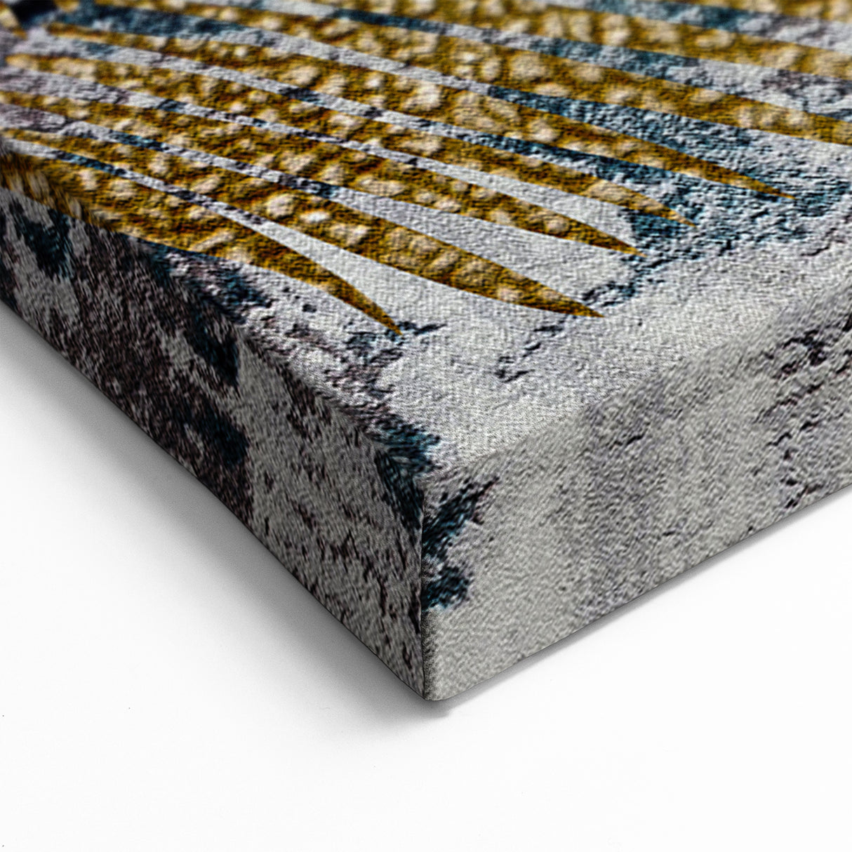 Golden Leaf Abstract Wall Art - Textured Botanical Canvas Decor