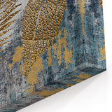 Golden Leaf Abstract Wall Art - Textured Botanical Canvas Decor