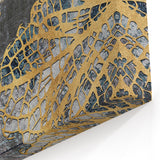Intricate Golden Leaf Abstract Art - Textured Botanical Canvas Print
