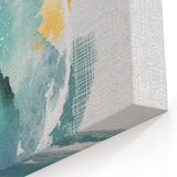 Aqua and Yellow Abstract Art - Modern Watercolor Canvas Print
