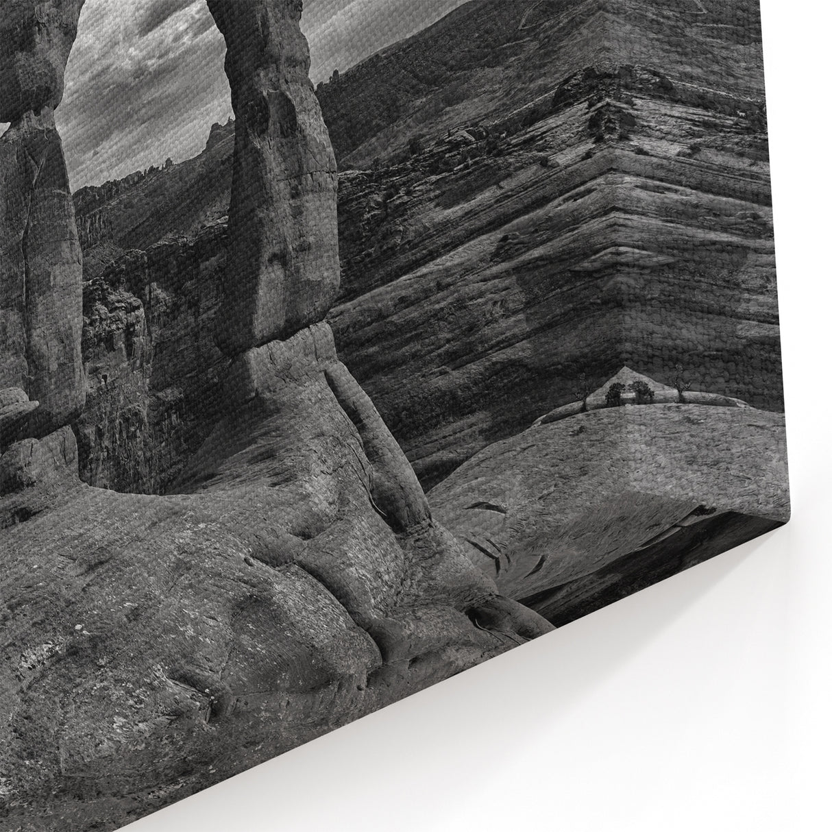 Majestic Natural Arch Wall Art - Dramatic Black and White Landscape Print