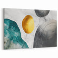Minimalist Geometric Abstract Art - Teal, Gold, and Gray Canvas Print
