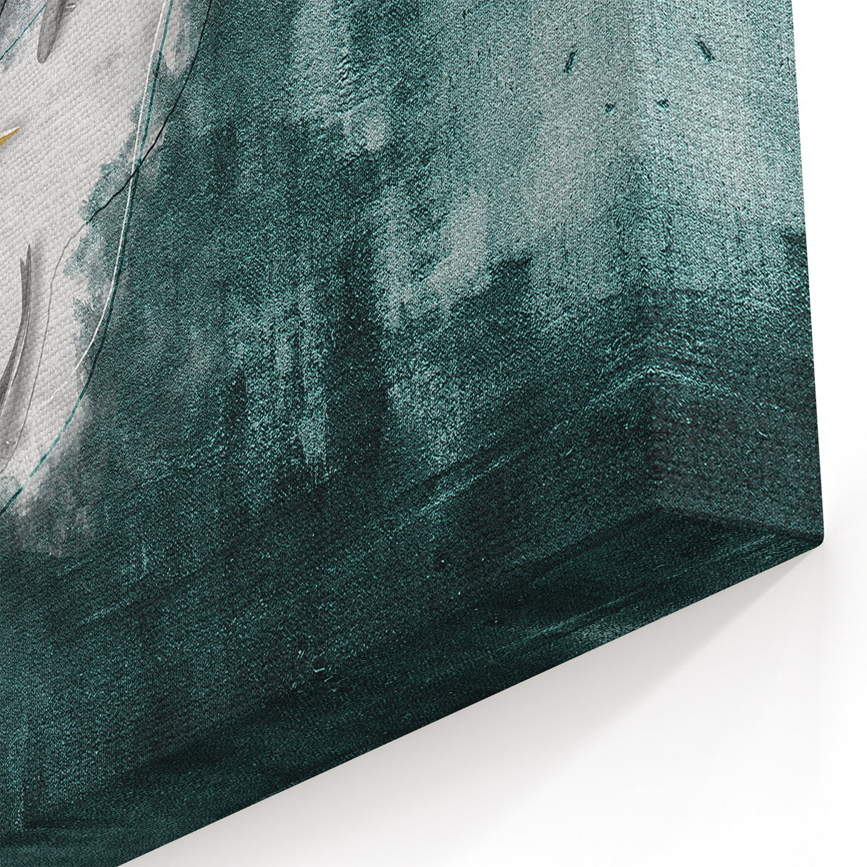 Teal and Gold Koi Fish Abstract | Modern Wall Art with Geometric Lines