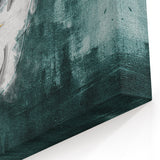 Teal and Gold Koi Fish Abstract | Modern Wall Art with Geometric Lines