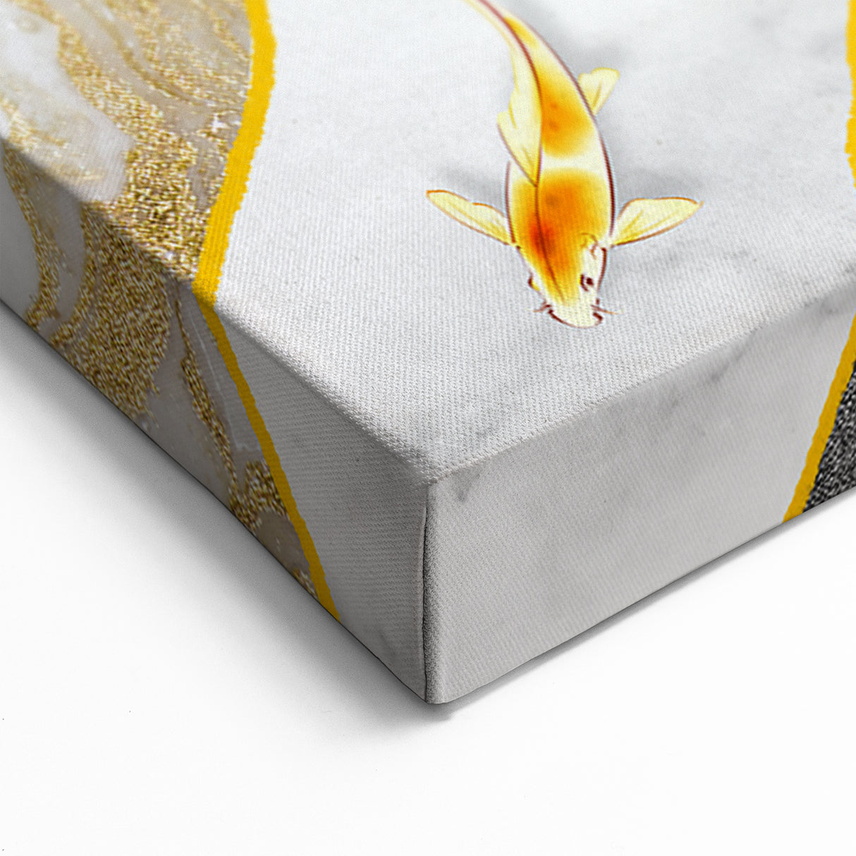 Abstract Koi Fish & Gold Accents | Modern Geometric Wall Art