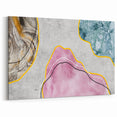Abstract Pastel Geometric Art | Modern Wall Art in Pink and Teal