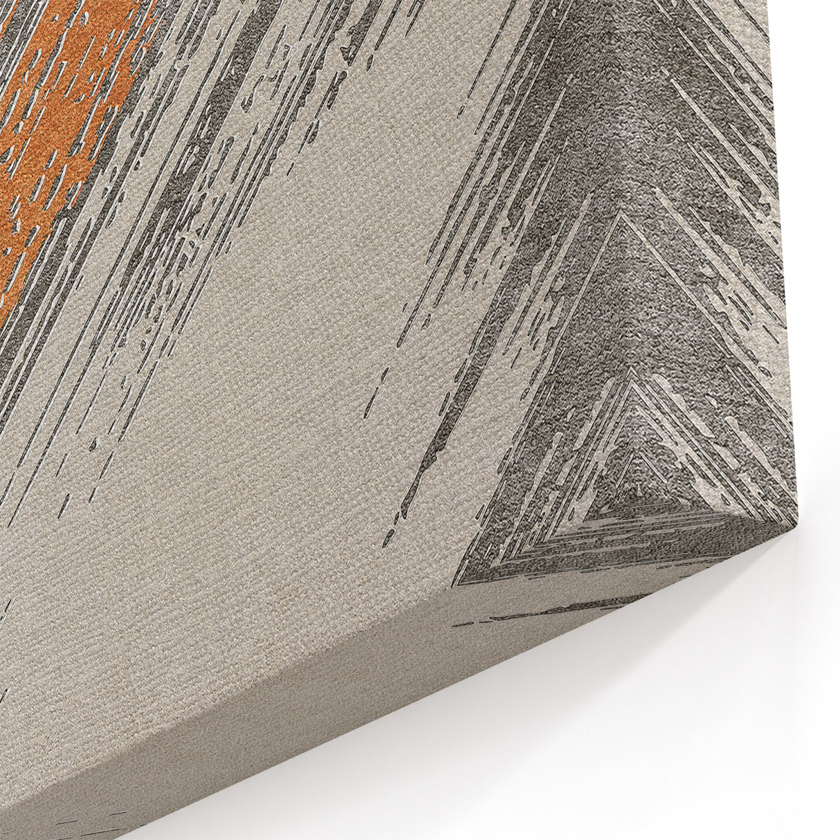 Dynamic Brush Strokes in Orange & Gray | Modern Abstract Wall Art