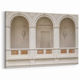 Neoclassical Arches Wall Art - Elegant White and Beige Architecture Print