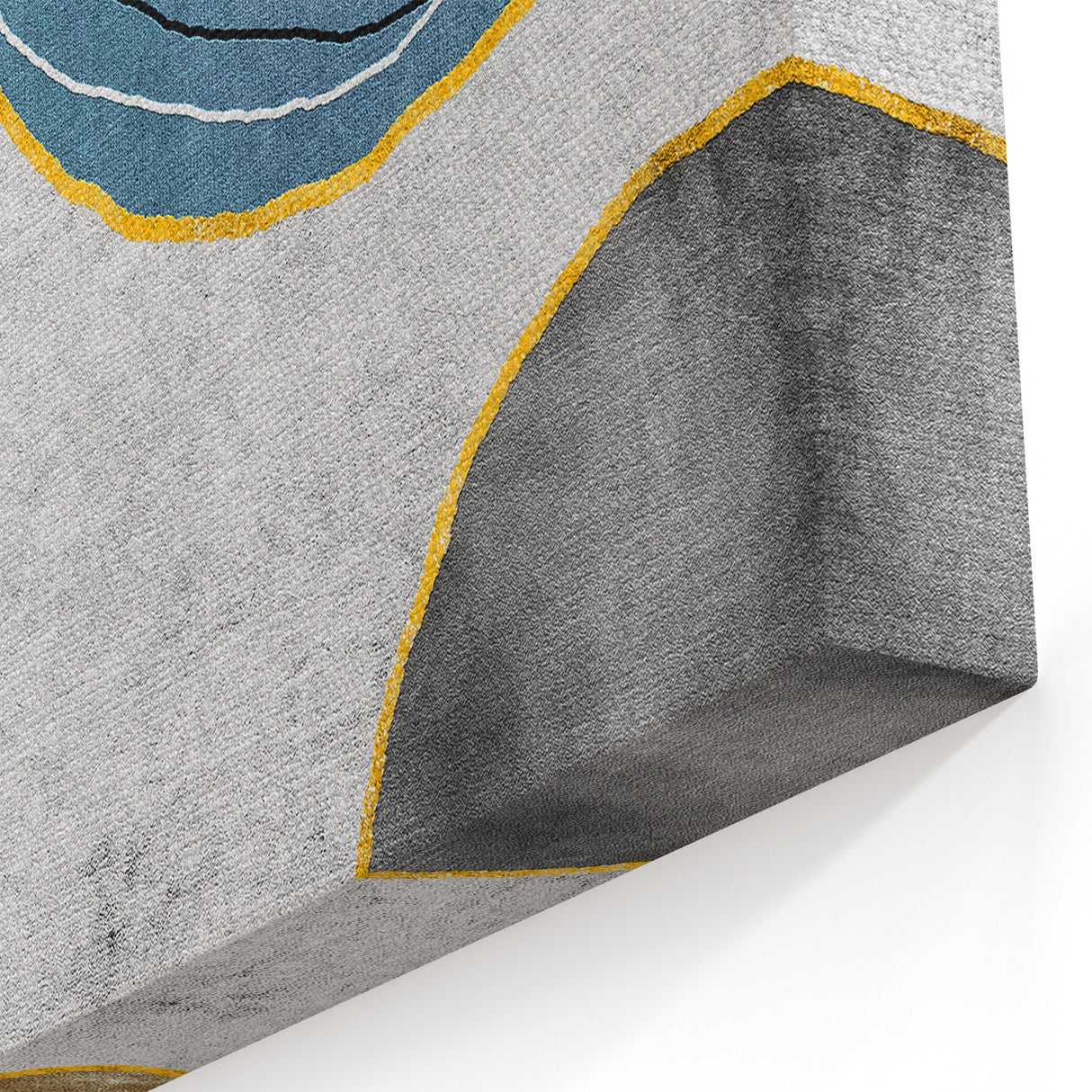 Modern Geometric Abstract Art | Blue and Beige Wall Art Canvas