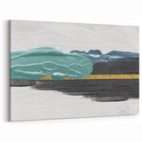 Textured Abstract Landscape Art | Modern Wall Art in Teal and Gold