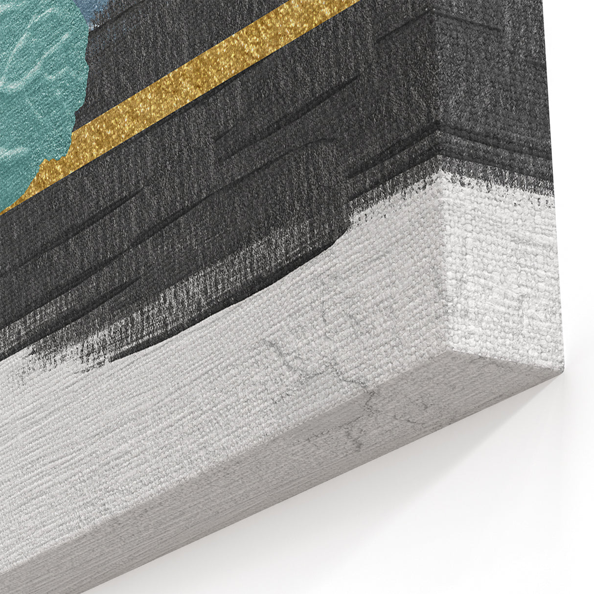 Textured Abstract Landscape Art | Modern Wall Art in Teal and Gold