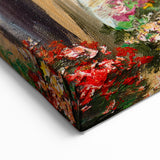 Mediterranean Archway Wall Art - Vibrant Floral Landscape Canvas Print