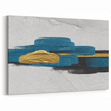 Teal and Gold Abstract Brush Strokes | Modern Textured Wall Art