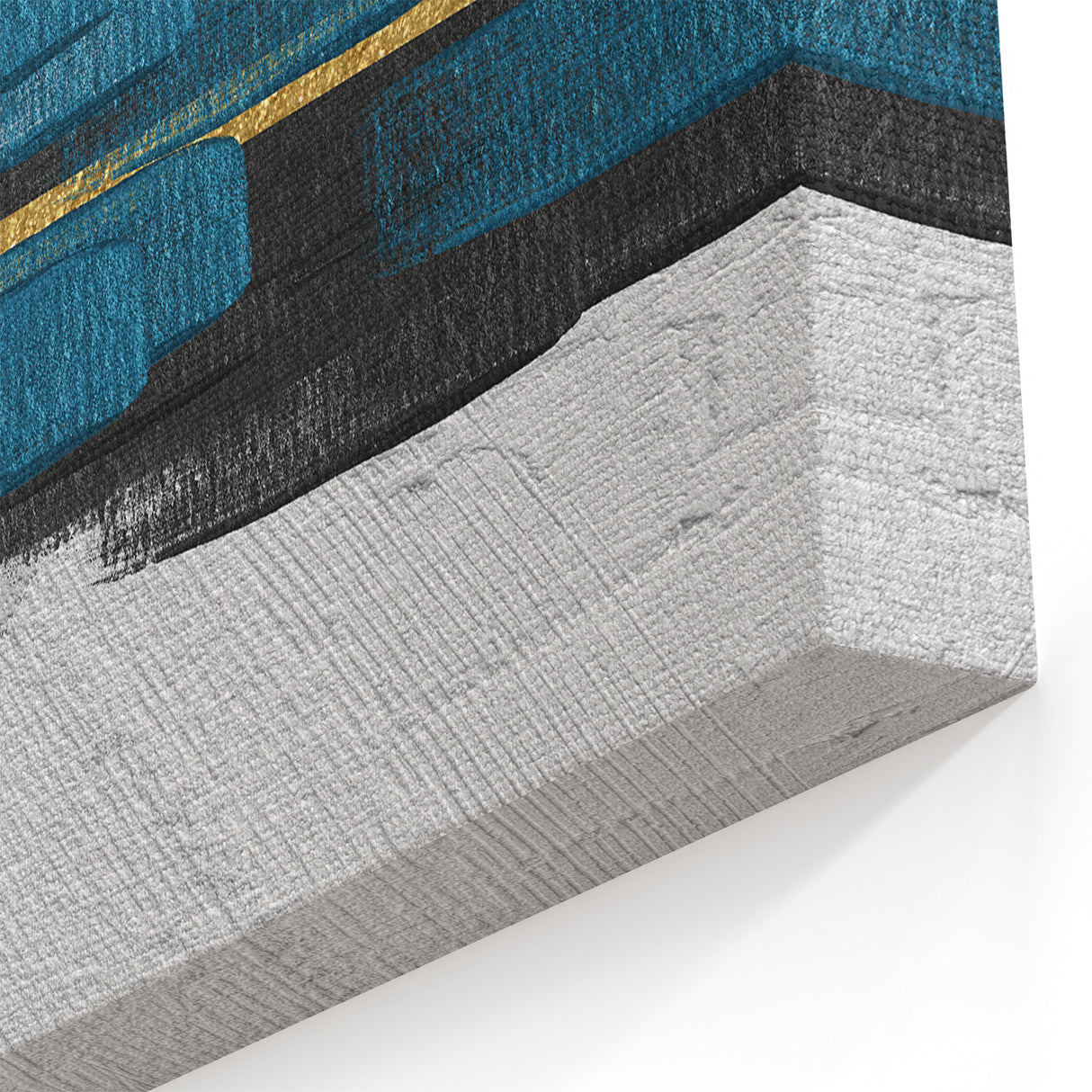 Teal and Gold Abstract Brush Strokes | Modern Textured Wall Art