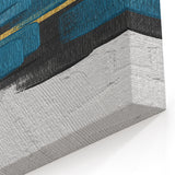 Teal and Gold Abstract Brush Strokes | Modern Textured Wall Art