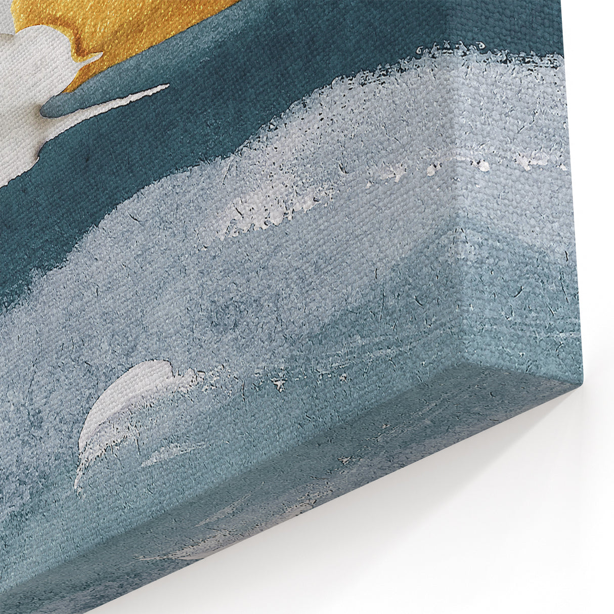 Minimalist Abstract Art in Teal and Gold | Modern Textured Wall Art