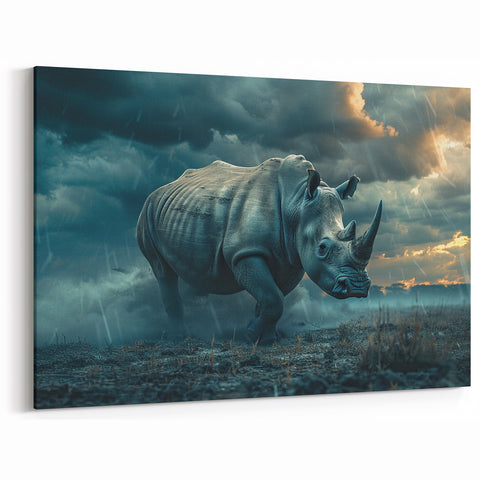 Majestic Rhinoceros Wall Art - Rhino Canvas Print & Framed Decor