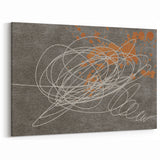 Dynamic Abstract Line Art with Orange Accents | Modern Wall Décor