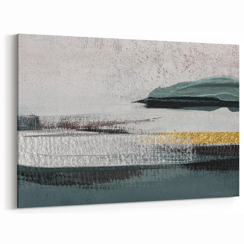 Modern Abstract Strokes with Gold Accents | Contemporary Wall Art