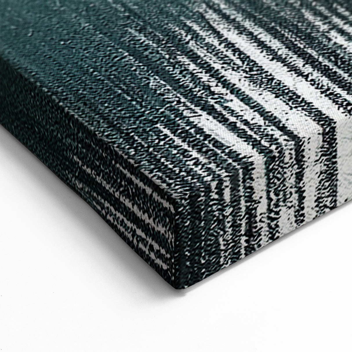 Geometric Strokes and Lines Art | Minimalist Black, White, and Green Canvas