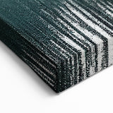 Geometric Strokes and Lines Art | Minimalist Black, White, and Green Canvas