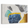 Geometric Abstract Art with Gold and Blue Accents | Modern Wall Décor