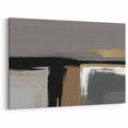 Minimalist Abstract Strokes and Lines Art | Black, Gray, and Gold Canvas