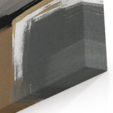 Minimalist Abstract Strokes and Lines Art | Black, Gray, and Gold Canvas