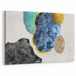 Bold Geometric Abstract Art with Blue, Black & Gold Accents | Wall Décor