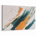 Bold Abstract Brush Strokes in Green & Orange | Modern Canvas Art
