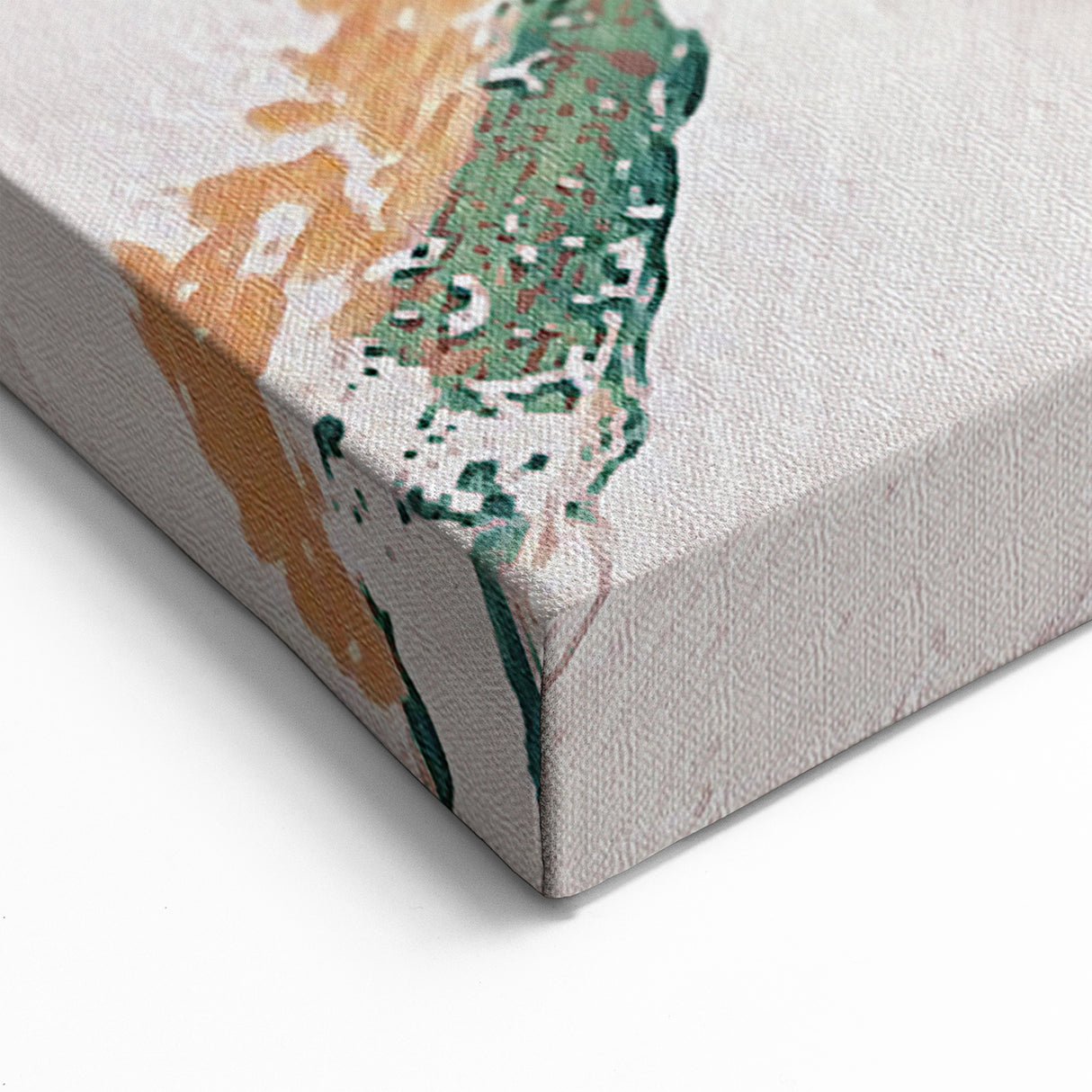 Bold Abstract Brush Strokes in Green & Orange | Modern Canvas Art