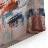 Vibrant Abstract Landscape with Red & Blue Tones | Modern Canvas Art