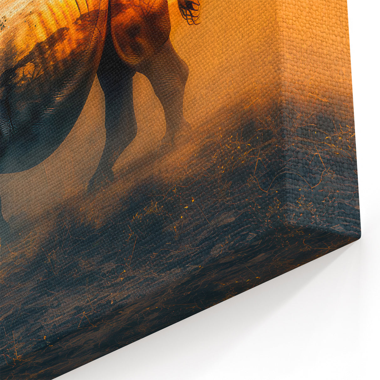 Golden Hour Rhinoceros Wall Art - Rhino Canvas Print & Safari Decor